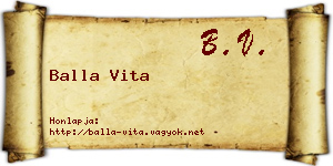 Balla Vita névjegykártya