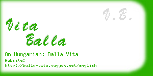 vita balla business card